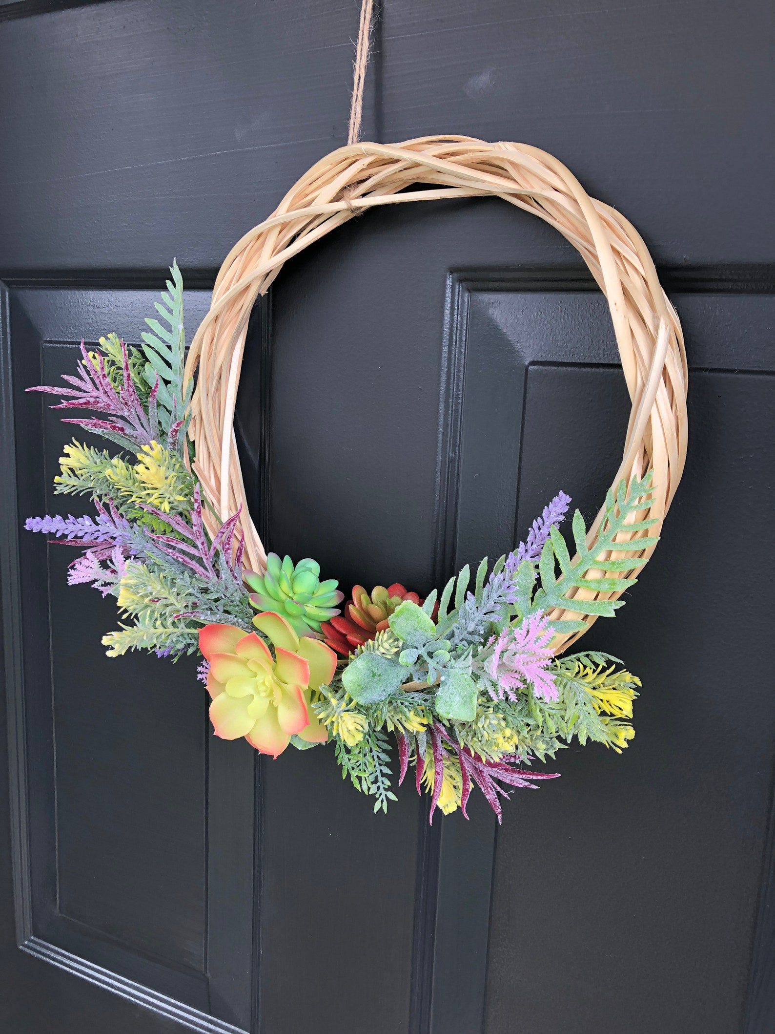 All seasons rattan wreath spring wreath with artificial Etsy