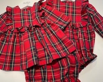 Childs tartan Ruffle Romper or dress