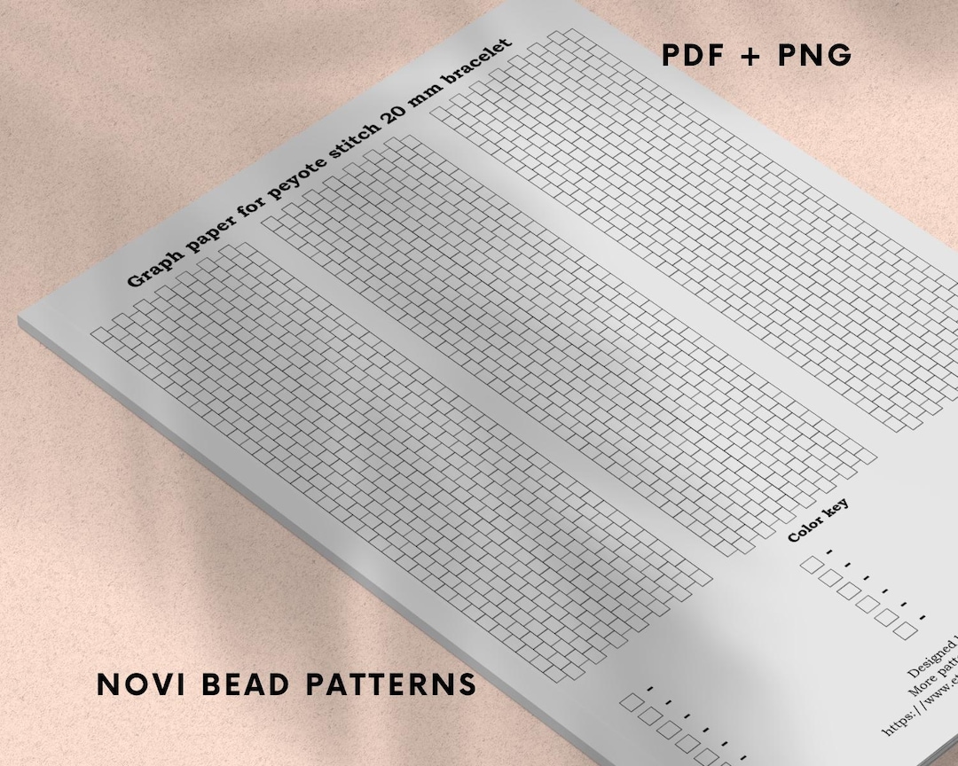 Beading Graph Paper 20 Mm Peyote Stitch Bracelet Pattern Template for ...