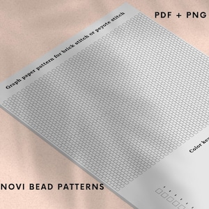 Beading graph paper pattern for Creating your own brick stitch or peyote stitch designs DIY beaded jewelry template for seed bead weaving