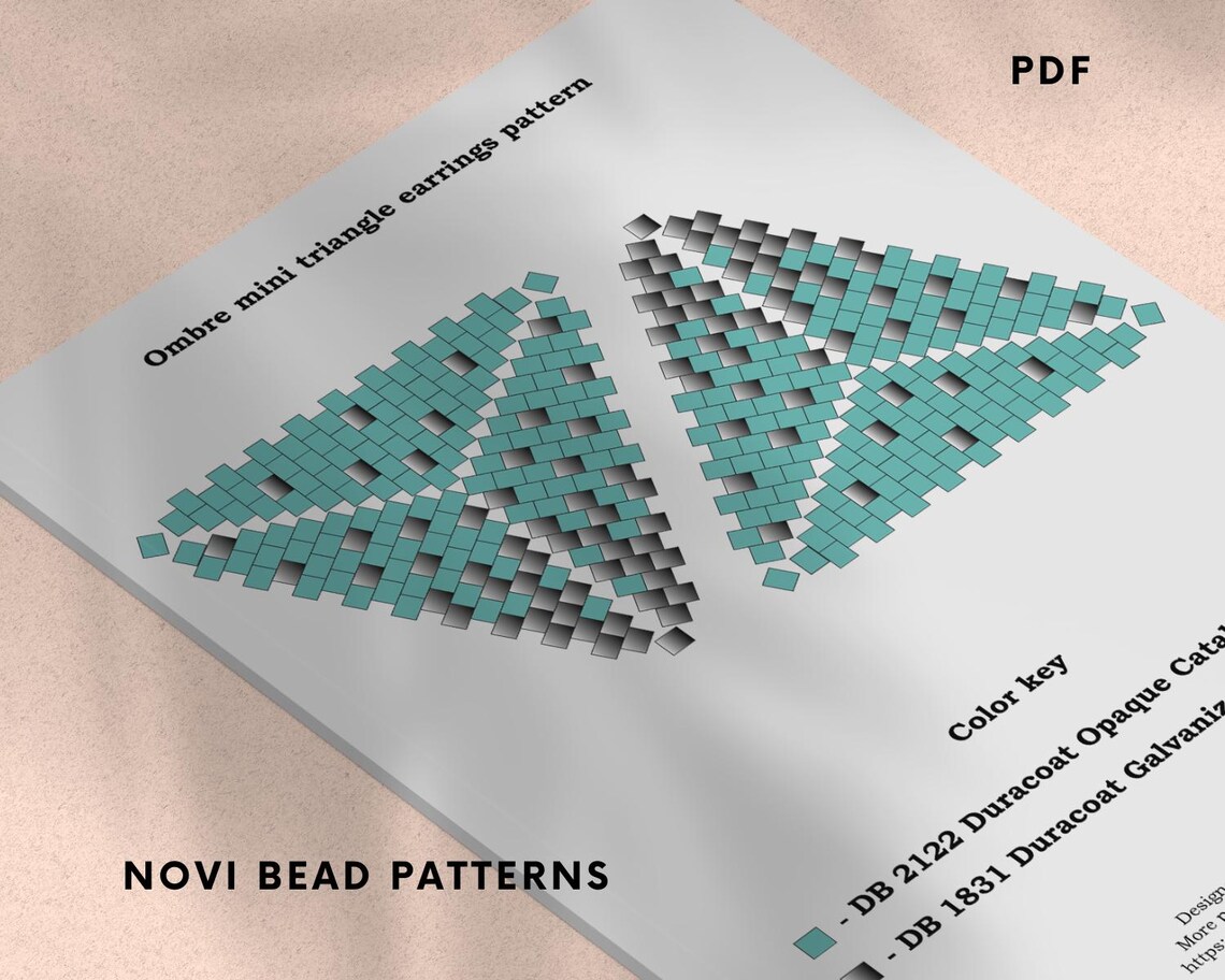 Seed Bead Pattern Triangle Peyote Stitch Earrings PDF DIY Delica ...