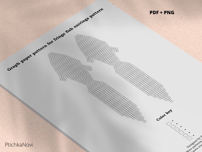 Beading Graph Paper for Brick Stitch Fish Fringe Seed Bead Etsy