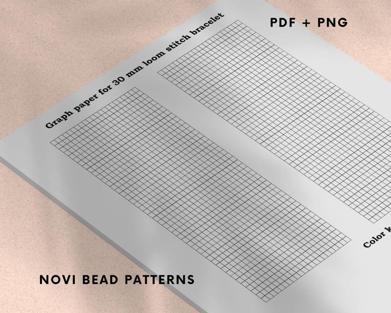 Beading Graph Paper 30 Mm Loom Stitch Bracelet Pattern Template for ...