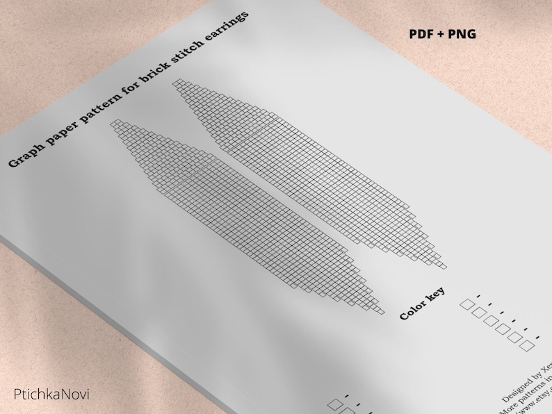 Beading Graph Paper Pattern for Brick Stitch Fringe Earrings Etsy