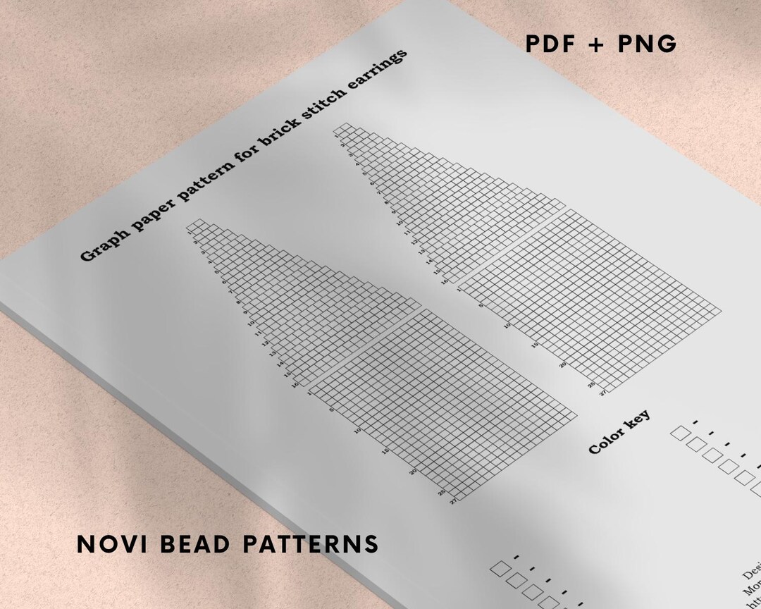 Beading Graph Paper PDF Brick Stitch Fringe Earrings Pattern DIY Seed ...