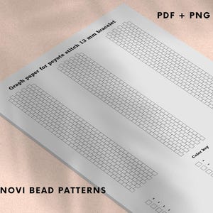 Beading graph paper pattern for Creating your own 13 mm peyote stitch bracelet design DIY beaded jewelry template for seed bead weaving