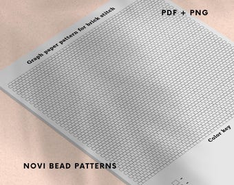 Papel milimetrado para abalorios Plantilla de patrón de puntada de ladrillo Tejido de cuentas de semillas