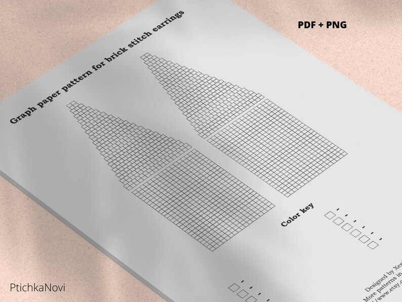 Beading Graph Paper Pattern for Brick Stitch Fringe Earrings Etsy