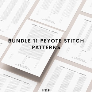 Beading graph paper bundle 11 peyote stitch bracelet pattern template Seed bead weaving