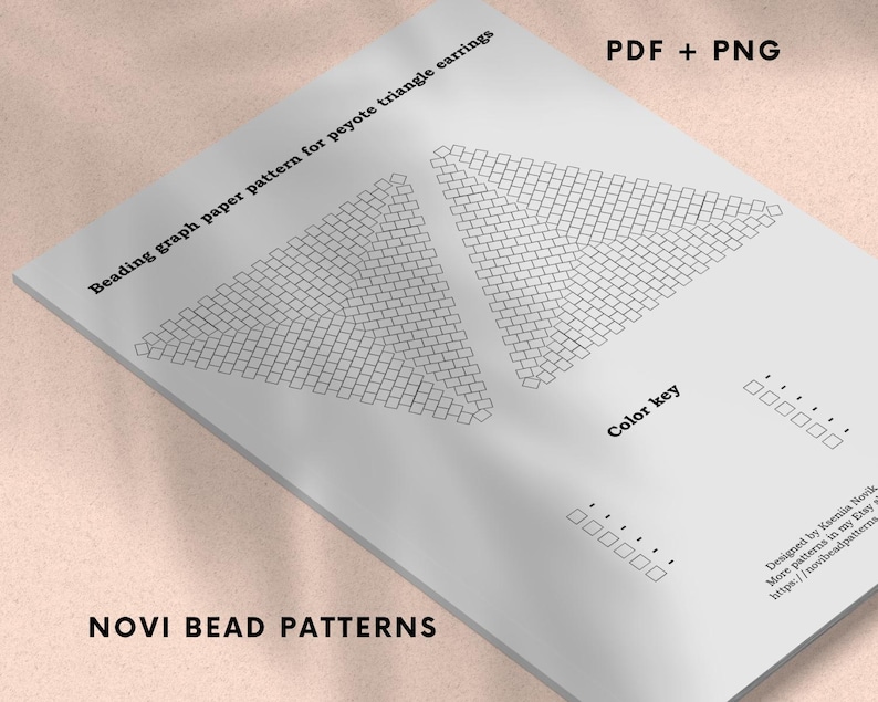 Beading Graph Paper PDF Peyote Stitch Triangle Earrings Template DIY ...