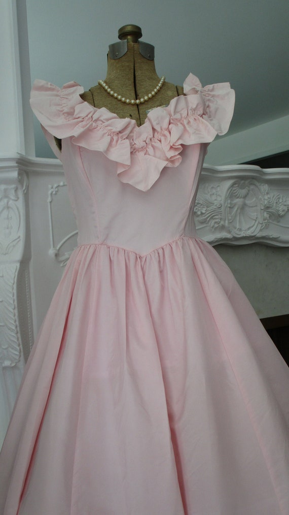 Vintage 1980s Dress- Pale Pink Gown By Gunne Sax x
