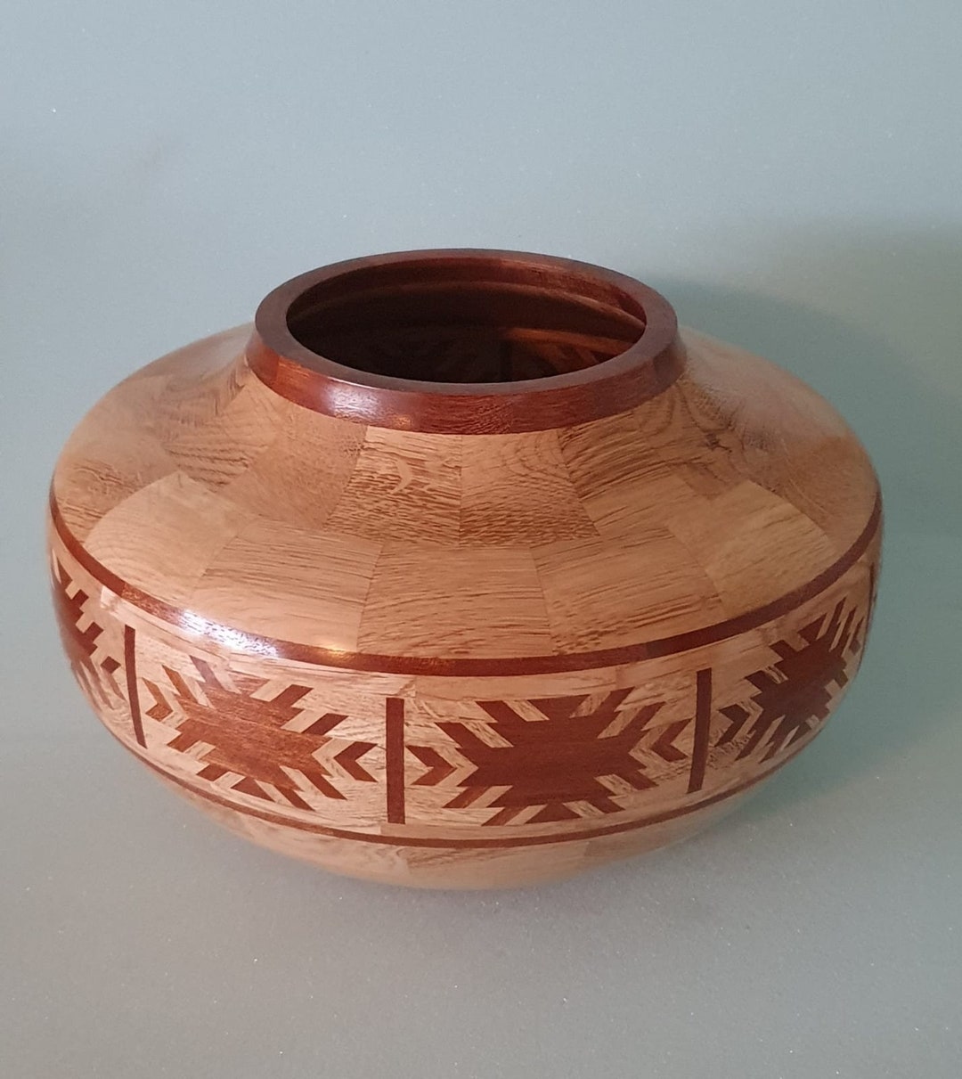 Wooden Vase Segmented With Indian Blanket Feature a One of Piece . Etsy