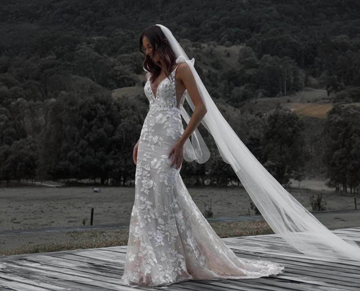Mermaid Wedding Dress For Summer Wedding Sleeveless Bridal