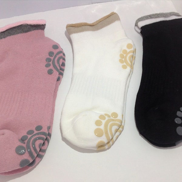 3PC Non Slip Grip Socks for Yoga, Pilates, Barre, Home & Hospital , Women