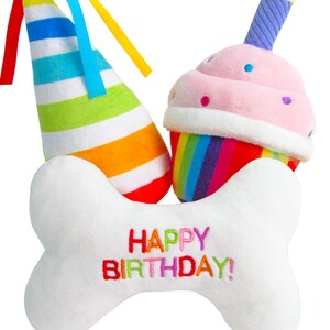 TONBO Birthday Party Combo - Birthday Bone, Birthday Hat, Cupcake