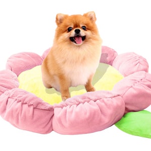 TONBO Soft Plush 24&quot; Cute and Cozy Flower Dog Cat Bed, Washer and Dryer Friendly