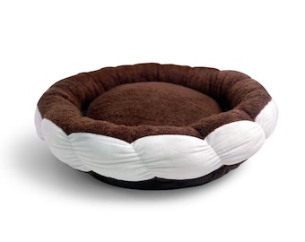 TONBO Soft Plush 24" Cute and Cozy Cookies and Cream Dog Cat Bed, Washer and Dryer Friendly (Cookies and Cream)