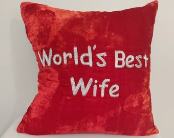 Velvet throw pillow, red velvet cushion, mother's day gift, writeup cushion, customize cushion, decorative cushion, throw pillow