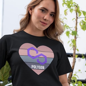 Polygon MATIC Love Heart Shirt | Polygon Crypto T Shirt | MATIC Cryptocurrency unisex tee