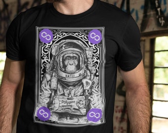 Polygon Space Monkey Shirt | ADA  tshirt | Cryptocurrency tee | Polygon unisex tee
