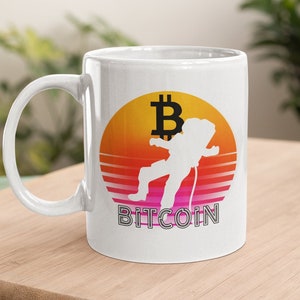 Bitcoin Space Man Mug | Bitcoin Coffee Mug | Funny Crypto Cup | Cryptocurrency Gift