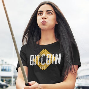 Bitcoin Modern Deco Grunge Shirt | Bitcoin Crypto Tee | Cryptocurrency T-shirt | Blockchain | Unisex Short Sleeve