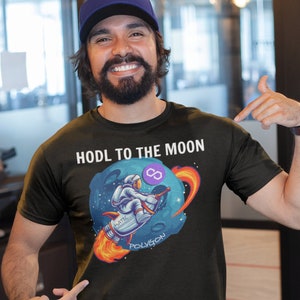 Polygon HODL to the Moon | MATIC Tee | Polygon Crypto T shirt | Polygon Cryptocurrency tshirt