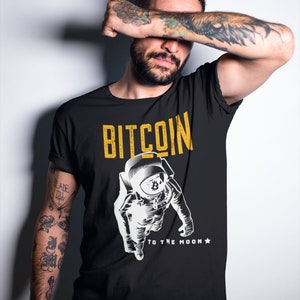 Bitcoin Moon Man Shirt | Bitcoin Crypto T Shirt | Bitcoin Cryptocurrency unisex tee