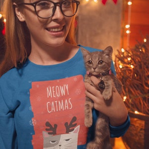 Meowy Catmas Sweatshirt | Christmas Sweatshirt | Christmas Cat | Christmas Sweater | Ugly Christmas Sweater
