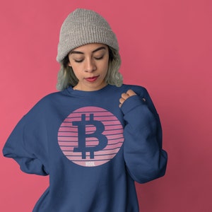 Bitcoin Pink Sunset Sweatshirt | Crypto Sweater | Cryptocurrency | BTC | Blockchain | Unisex