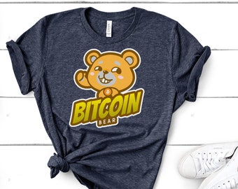 Bitcoin Bear Tignon Shirt | Crypto Tee | T-shirt crypto-monnaie | Blockchain | Manches courtes femmes