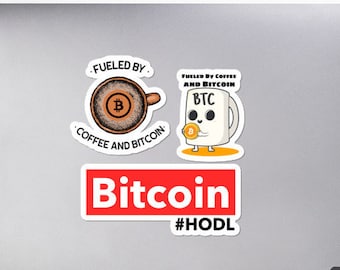Bitcoin-Aufkleber-Pack 3 | Bitcoin-Aufkleber | Kryptowährung Aufkleber