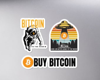 Bitcoin Sticker 3 Pack  | Bitcoin Stickers | Cryptocurrency Stickers