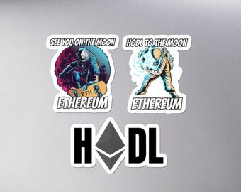 Ethereum Sticker 3 Pack | Ethereum Stickers | Cryptocurrency Stickers