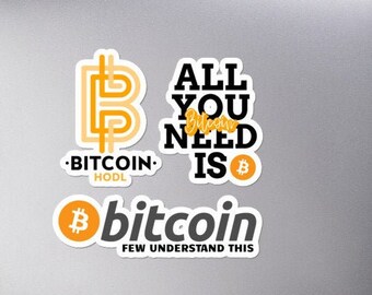 Bitcoin Sticker 3 Pack  | Bitcoin Stickers | Cryptocurrency Stickers