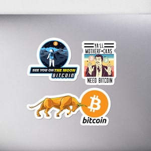 Bitcoin Sticker 3 Pack | Bitcoin Stickers | Cryptocurrency Stickers