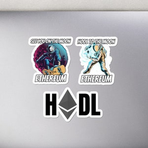 Ethereum Sticker 3 Pack | Ethereum Stickers | Cryptocurrency Stickers