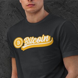 Bitcoin Jersey Cursive Shirt | Bitcoin Gift | BTC tshirt | Cryptocurrency Gift | Crypto Tee