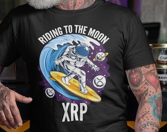 Riding To The Moon XRP Shirt | XRP Cadeau | T-shirt Ripple XRP | Crypto-monnaie Tee Unisex