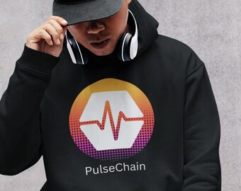 PulseChain Logo Hoodie | PLS Crypto Pulse Chain Cryptocurrency Men and Women's