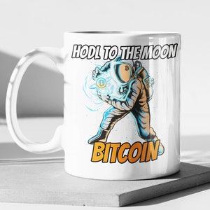 HODL to the  Moon Bitcoin Mug | Bitcoin Coffee Mug | Crypto Cup | Cryptocurrency Gift