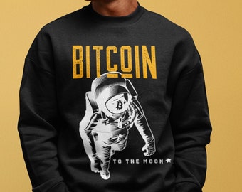 Bitcoin Moon Man Sweatshirt | Bitcoin Sweater | Crypto Sweatshirt | Unisex