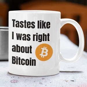 Caneca &quot;Gostei como se eu estivesse certo sobre Bitcoin&quot; | Caneca de café com Bitcoin | Copo de criptomoeda engraçado | Presente de criptomoeda