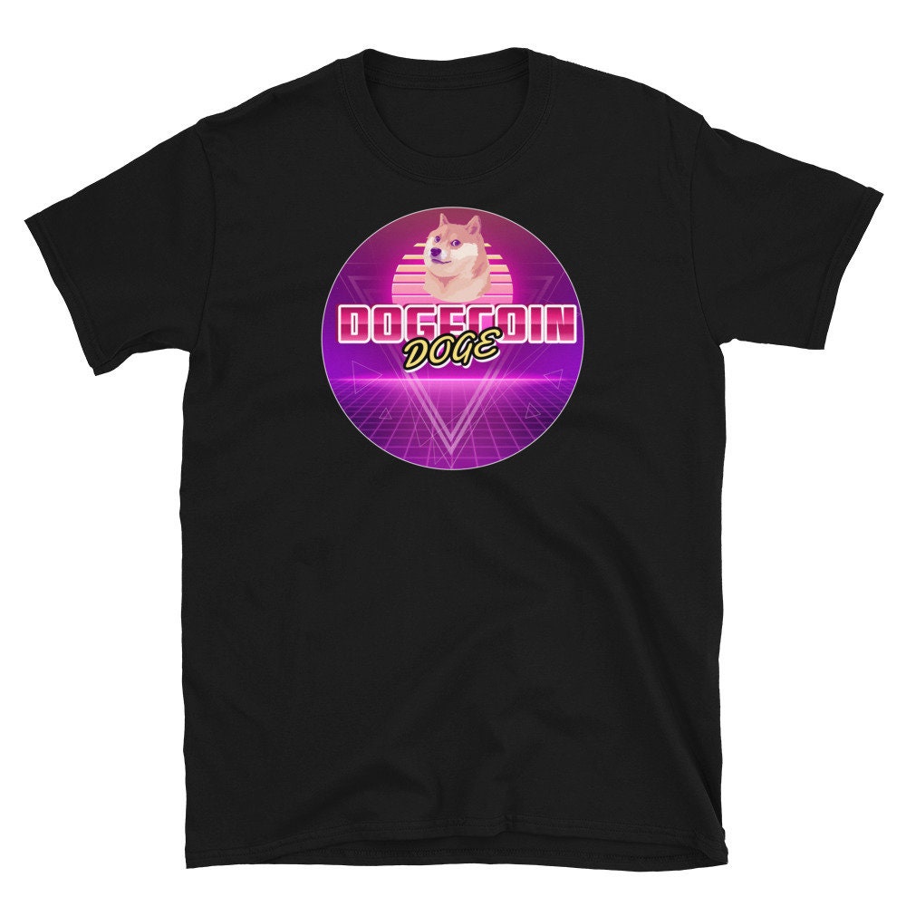 Dogecoin DOGE Digital 80's Cyberpunk Crypto Shirt Sunset | Etsy