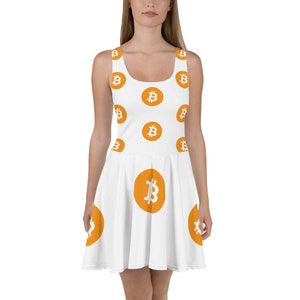Bitcoin Skaterklänning | Bitcoin-gåva | Bitcoin vardagsklänning