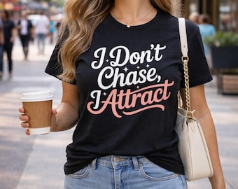I Don't Chase I Attract Shirt | Manifestation Tee | Women's Affirmation Shirt  | Law of Attraction Clothing Trendy Tee