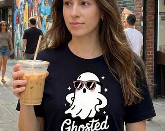 Ghosted but Still Glowing Shirt | Funny Halloween Ghost Tee | Cute Spooky Season Gift | Women's Trendy Halloween T-shirt