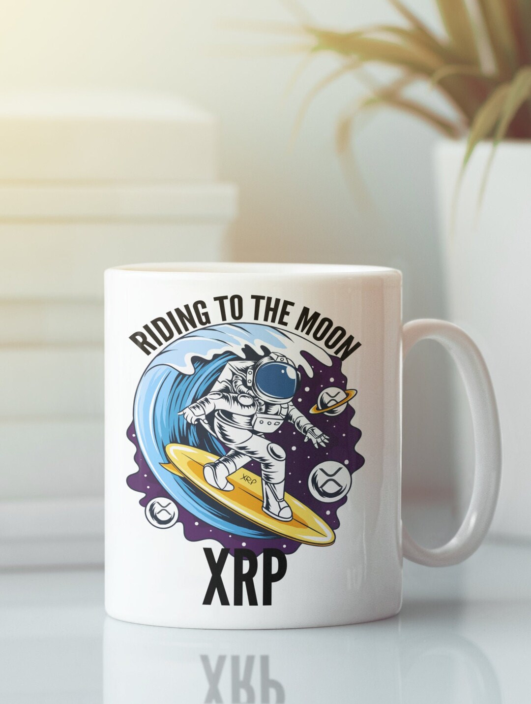 XRP Riding to the Moon Mug XRP Coffee Mug Ripple XRP - Etsy