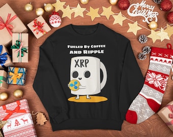 Fueled By Coffee and Ripple Sweatshirt | XRP Cryptocurrency HODL | Unisex Sweater | Crypto Gift