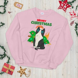 Meowy Catmas Sweatshirt | Christmas Cat Sweatshirt | Christmas Sweater | Ugly Christmas Sweater